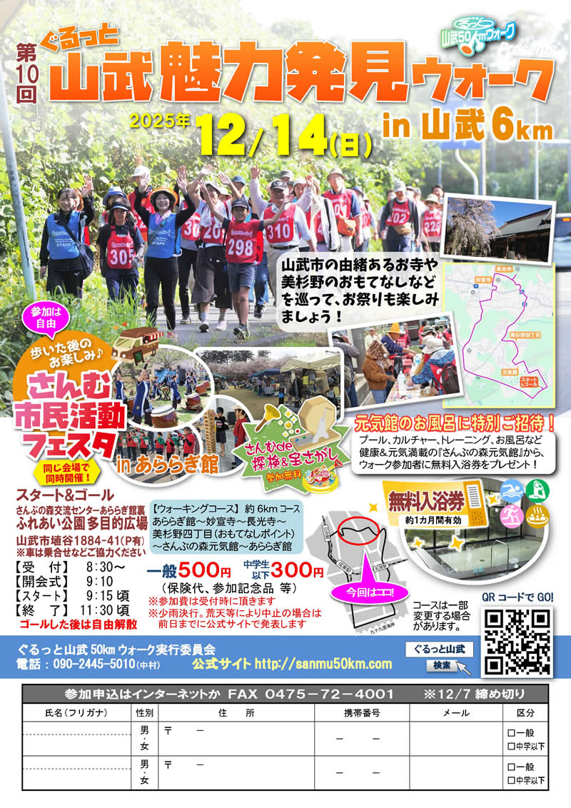 ぐるっと山武魅力発見ウォークチラシ